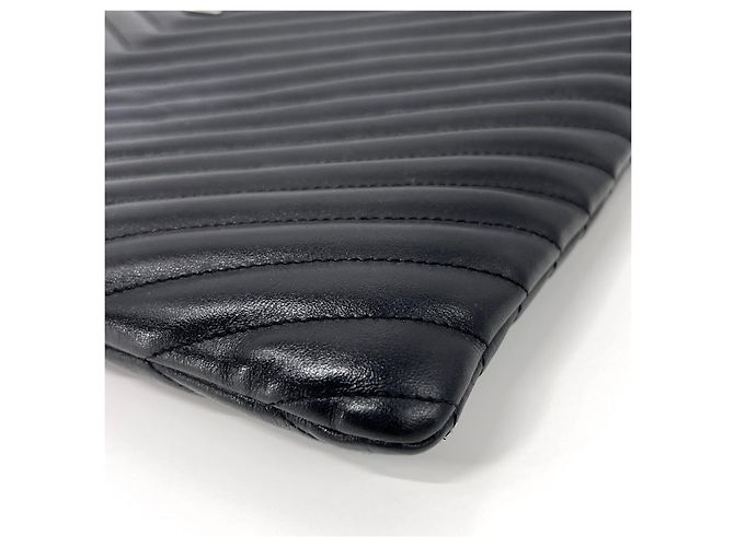 Saint Laurent Clutch trapuntata Large Nera Nero - vista 10