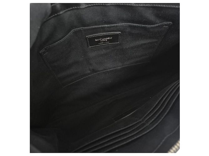 Saint Laurent Clutch trapuntata Large Nera Nero - vista 11
