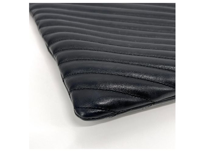 Saint Laurent Clutch trapuntata Large Nera Nero - vista 9