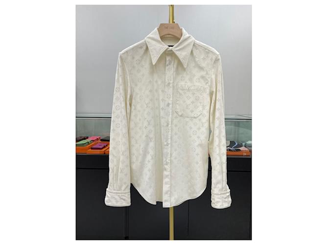 Louis Vuitton Camicia in velluto monogrammata Bianco - vista 2