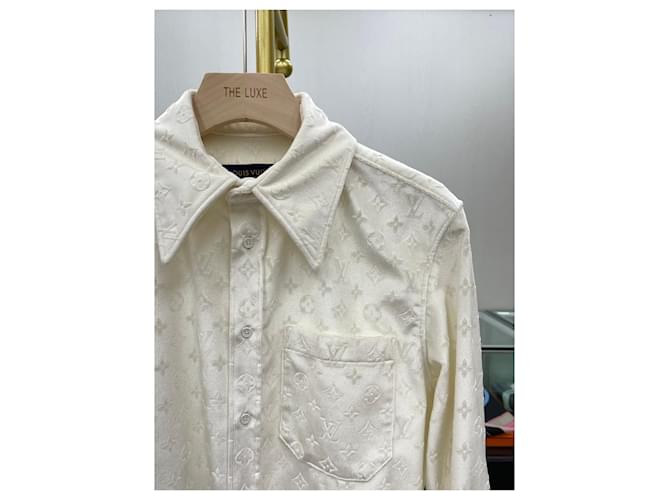 Louis Vuitton Camicia in velluto monogrammata Bianco - vista 3