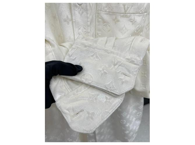 Louis Vuitton Camicia in velluto monogrammata Bianco - vista 5