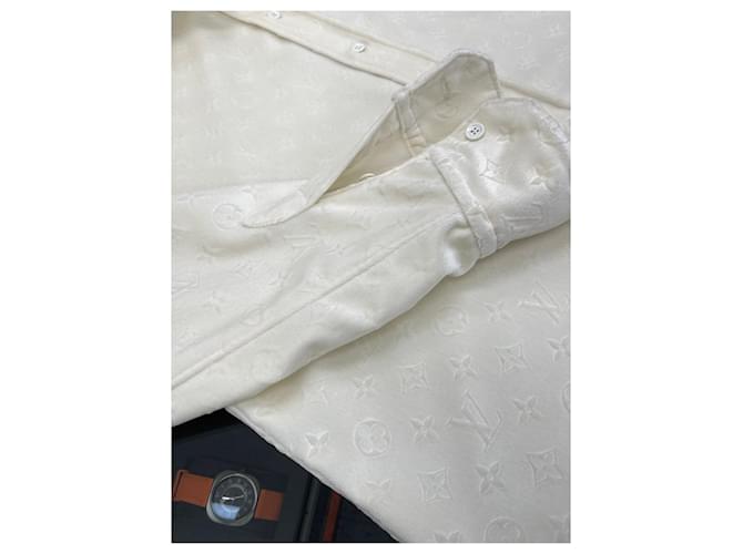 Louis Vuitton Camicia in velluto monogrammata Bianco - vista 8