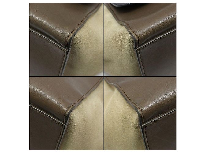 Céline Trapeze Schultertasche mit Goldakzenten Braun - Ansicht 12