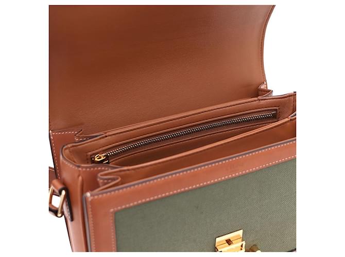 Céline Borsa a tracolla e a spalla in tessuto Triomphe Medium Marrone - vista 6