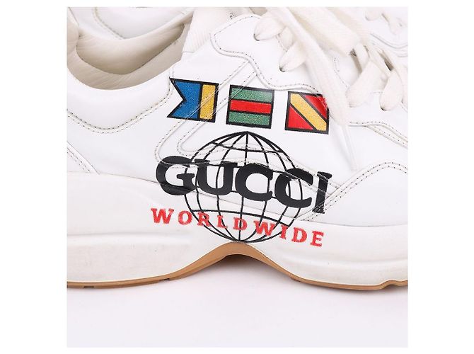 Gucci Sneakers Worldwide Patch Rhyton Bianco - vista 8