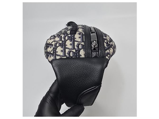Dior Borsa da fianco in pelle di vitello granulata Oblique Jacquard Scarab - vista 7