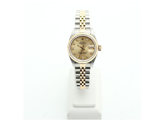 Rolex Datejust Combi Damen Uhr Original Ten Point Diamond Golden - Ansicht 3