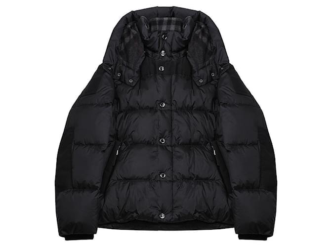 Burberry Giacca imbottita con cappuccio e patch con logo Nero - vista 3