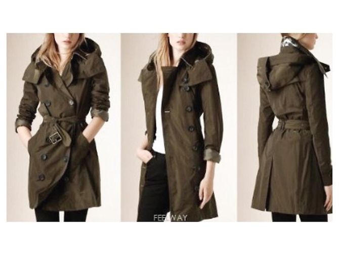 Burberry Trench Coat Khaki Estado Castaño - vista 2