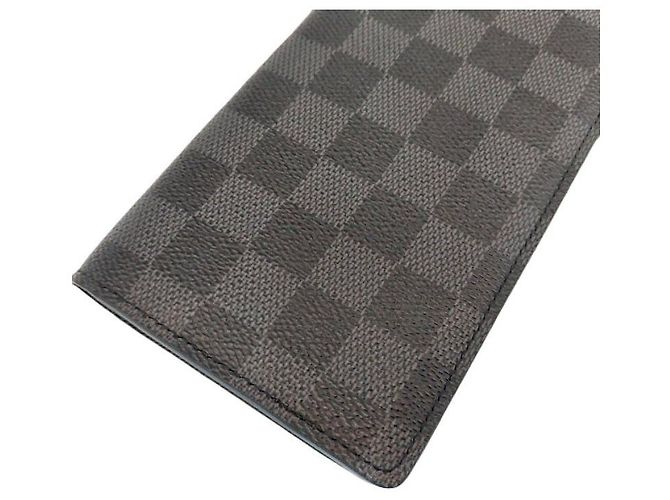 Louis Vuitton LV Black Brazza Wallet Damier Graphite Canvas Men's Long Wallet Brown - view 6