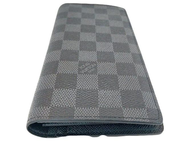 Louis Vuitton LV Black Brazza Wallet Damier Graphite Canvas Men's Long Wallet Brown - view 7