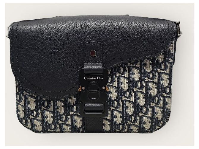 Dior Borsa Saddle con tracolla in jacquard Oblique beige e nero Marrone - vista 2