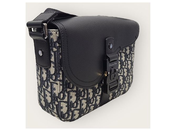 Dior Borsa Saddle con tracolla in jacquard Oblique beige e nero Marrone - vista 4