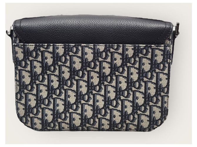 Dior Borsa Saddle con tracolla in jacquard Oblique beige e nero Marrone - vista 6