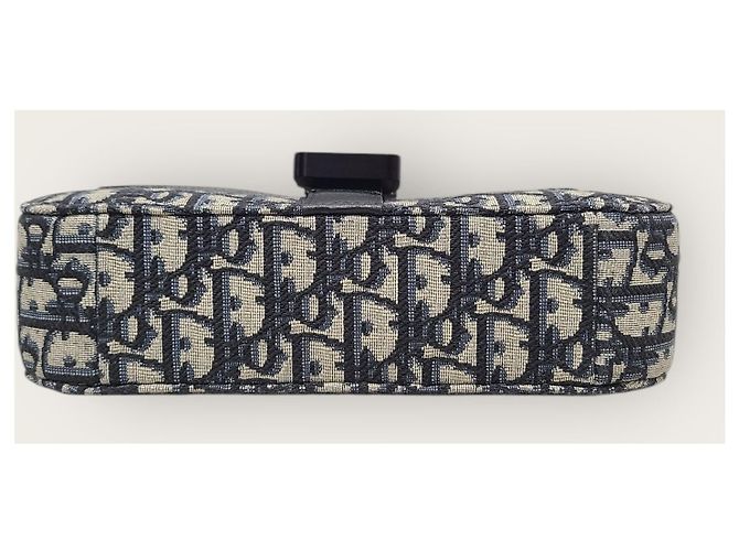 Dior Borsa Saddle con tracolla in jacquard Oblique beige e nero Marrone - vista 7