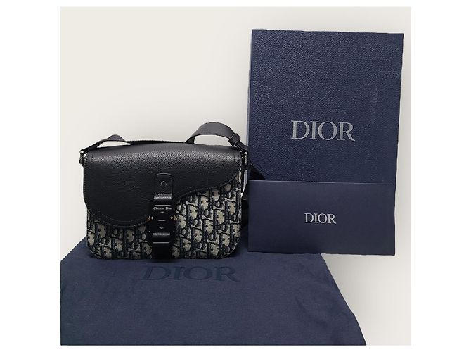 Dior Borsa Saddle con tracolla in jacquard Oblique beige e nero Marrone - vista 8