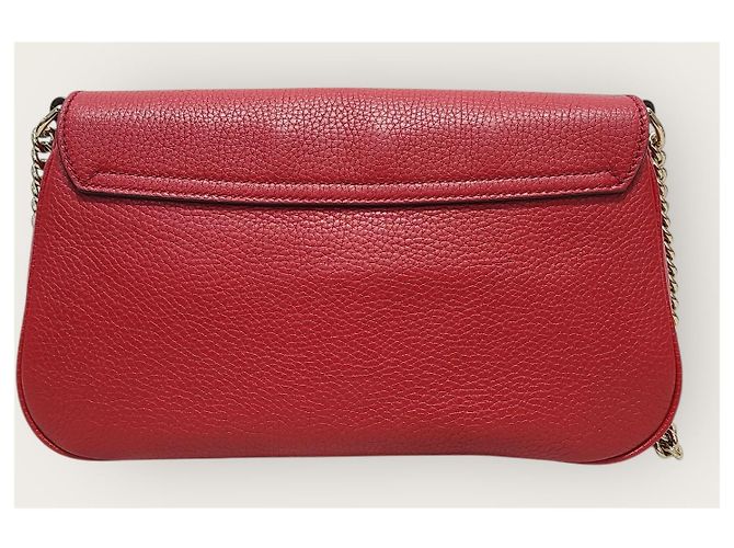Gucci Borsa a tracolla in pelle con nappa rossa Soho con catena Rosso - vista 6