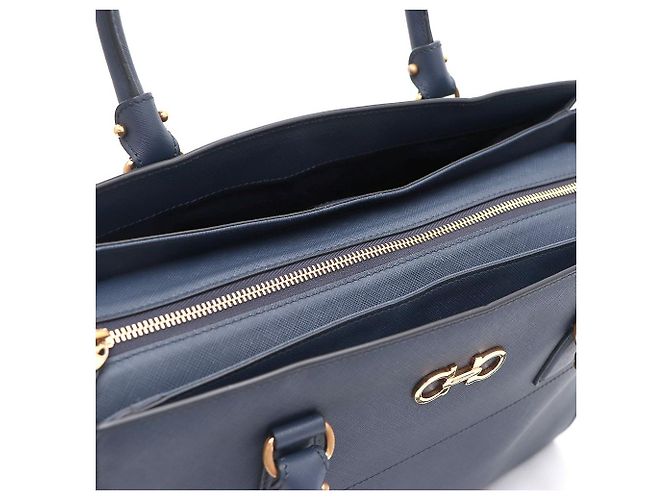 Salvatore Ferragamo Borsa Tote e Borsa a Spalla Becky Medium Blu - vista 9
