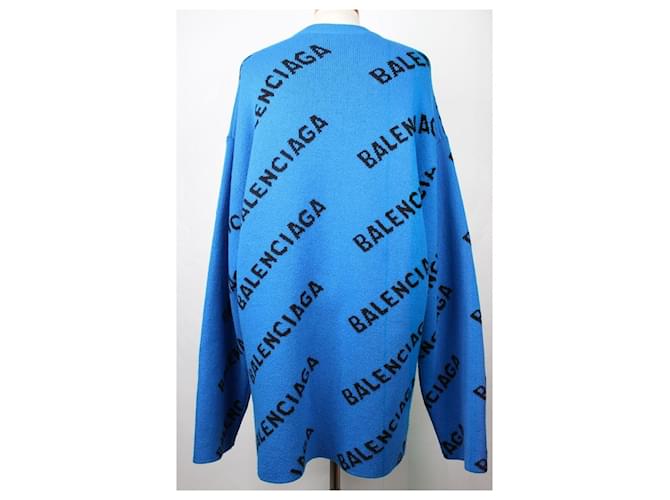 Balenciaga Multi Logo Strick Blau - Ansicht 4