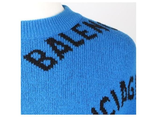 Balenciaga Multi Logo Strick Blau - Ansicht 5