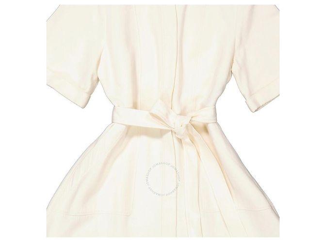 Burberry Refurbished Off White Kurzarm-Strukturkleid Weiß - Ansicht 7