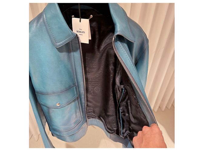 Berluti Giacca con colletto con logo Patina Multicolore - vista 4