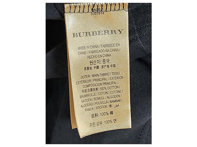 Burberry T-shirt a maniche corte nera con logo ricamato rotondo da uomo Nero - vista 7