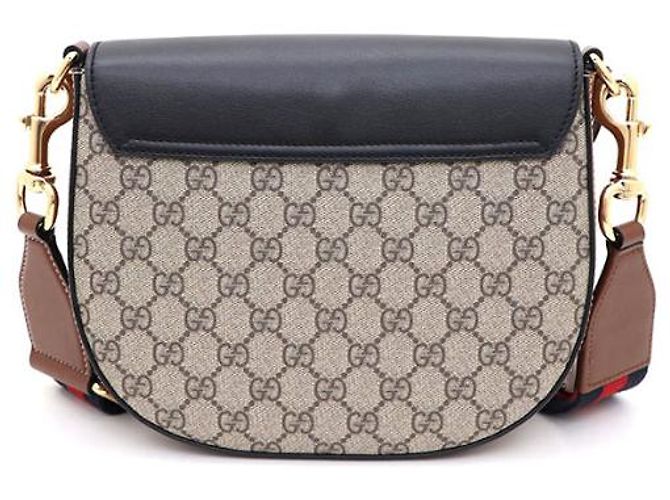 Gucci Borsa a tracolla e borsa crossbody GG Supreme Web Padlock Medium Marrone - vista 10