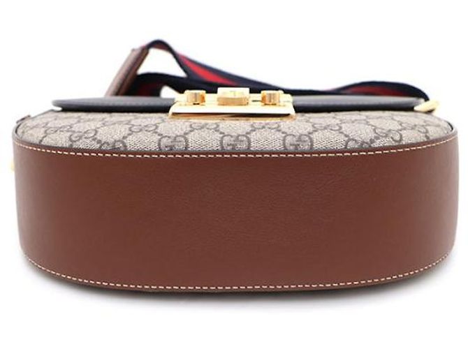 Gucci Borsa a tracolla e borsa crossbody GG Supreme Web Padlock Medium Marrone - vista 13