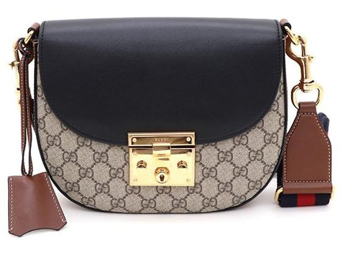 Gucci Borsa a tracolla e borsa crossbody GG Supreme Web Padlock Medium Marrone - vista 8