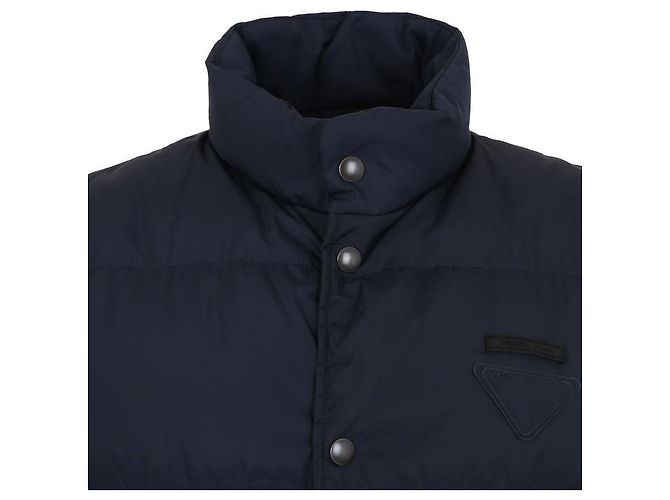 Prada Re-Nylon Daunenweste mit Gänsefeder Blau - Ansicht 4