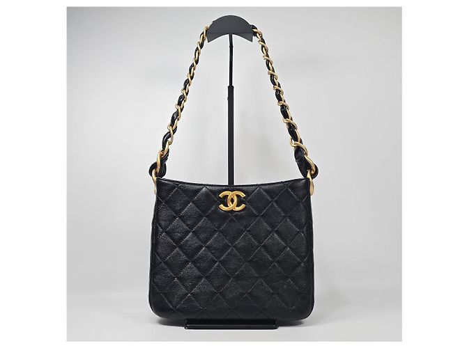 Chanel Borsa Hobo in pelle di agnello Argento - vista 3