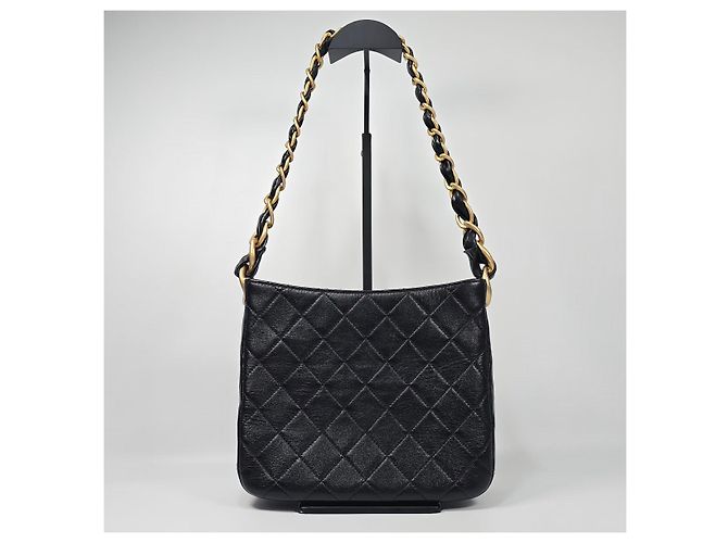 Chanel Borsa Hobo in pelle di agnello Argento - vista 4