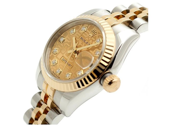 Rolex Lady Datejust Combination Damenuhr Original Ten Point Diamond Computer Dial Golden - Ansicht 10