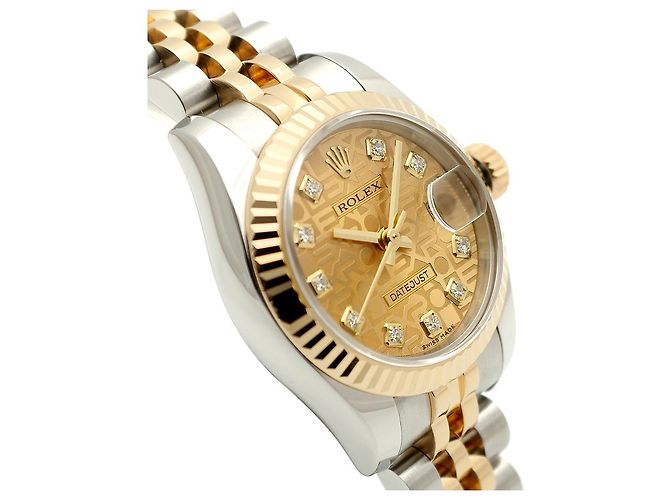 Rolex Lady Datejust Combination Damenuhr Original Ten Point Diamond Computer Dial Golden - Ansicht 11