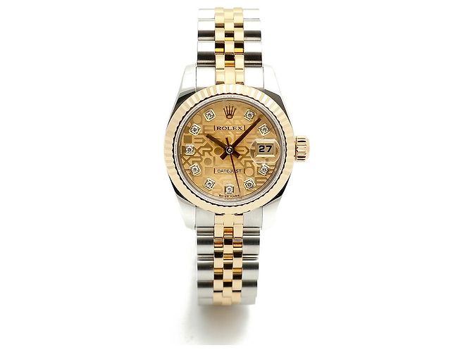 Rolex Lady Datejust Combination Damenuhr Original Ten Point Diamond Computer Dial Golden - Ansicht 13