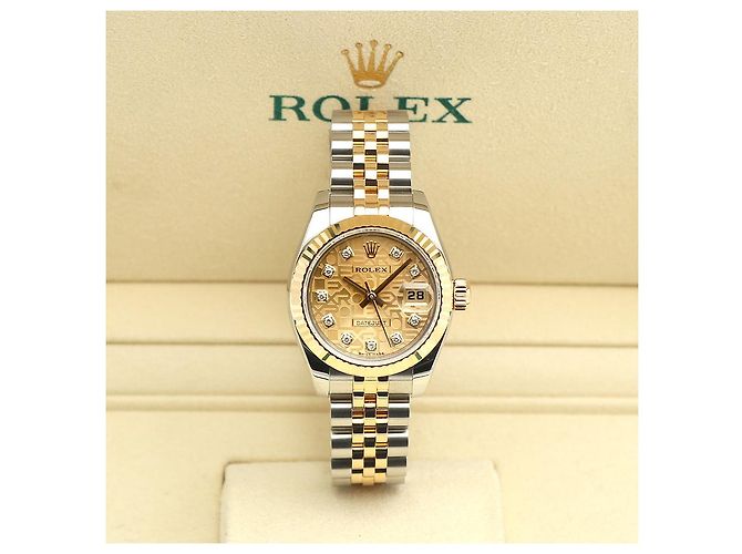 Rolex Lady Datejust Combination Damenuhr Original Ten Point Diamond Computer Dial Golden - Ansicht 2