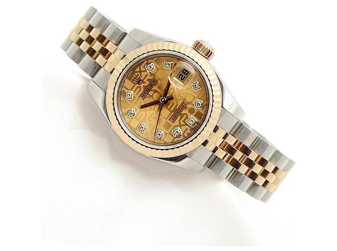 Rolex Lady Datejust Combination Damenuhr Original Ten Point Diamond Computer Dial Golden - Ansicht 20
