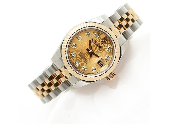 Rolex Lady Datejust Combination Damenuhr Original Ten Point Diamond Computer Dial Golden - Ansicht 21