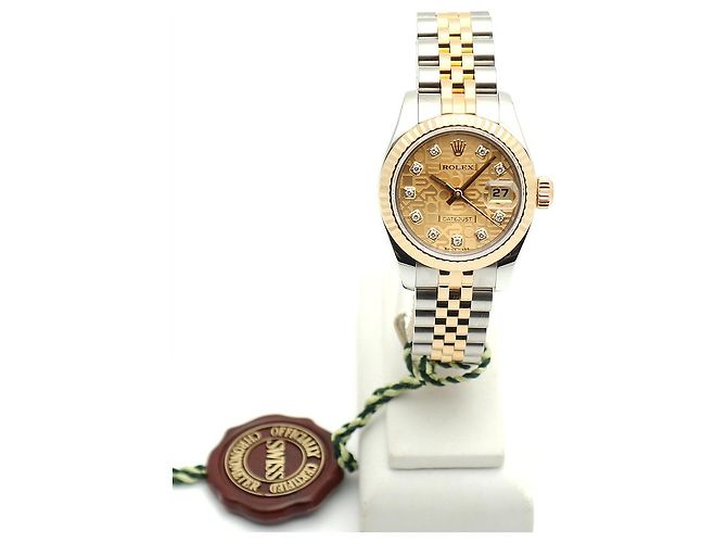Rolex Lady Datejust Combination Damenuhr Original Ten Point Diamond Computer Dial Golden - Ansicht 3