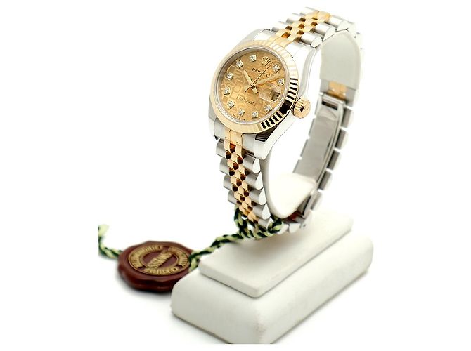 Rolex Lady Datejust Combination Damenuhr Original Ten Point Diamond Computer Dial Golden - Ansicht 4