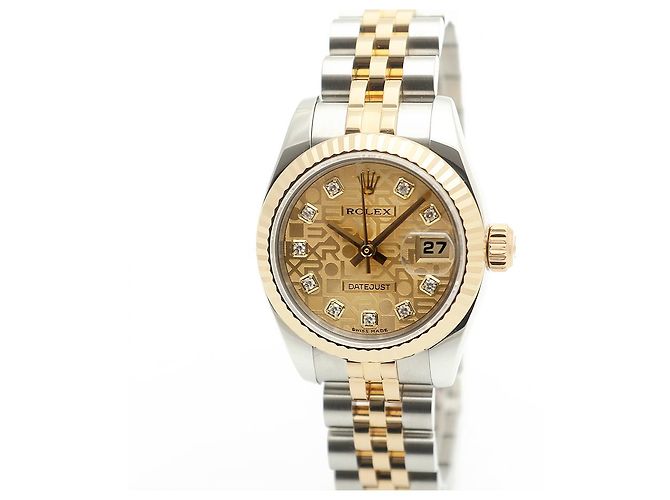 Rolex Lady Datejust Combination Damenuhr Original Ten Point Diamond Computer Dial Golden - Ansicht 8