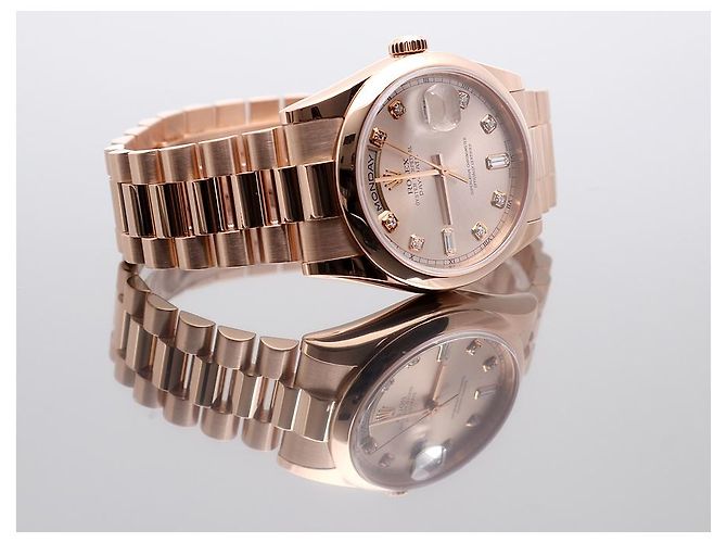 Rolex Relógio Day-Date Masculino em Ouro com Dez Diamantes Rose Gold - vista 14