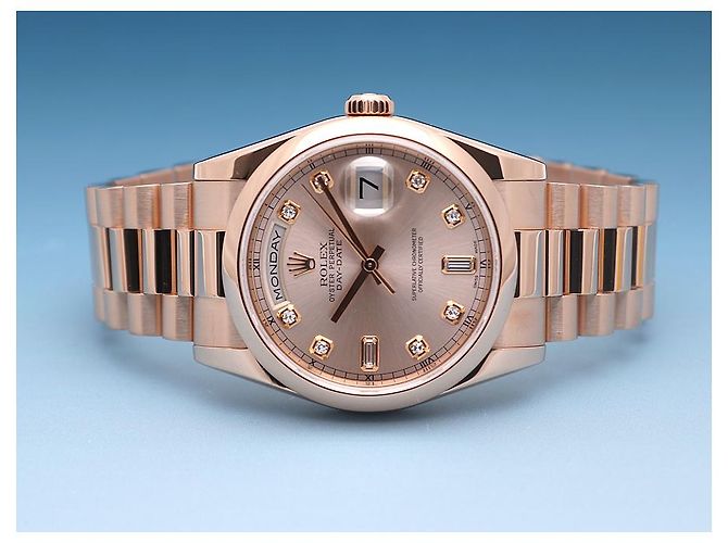 Rolex Relógio Day-Date Masculino em Ouro com Dez Diamantes Rose Gold - vista 8