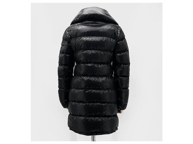 Double Prada Giacca lunga imbottita da donna con logo Triangle Nero - vista 6