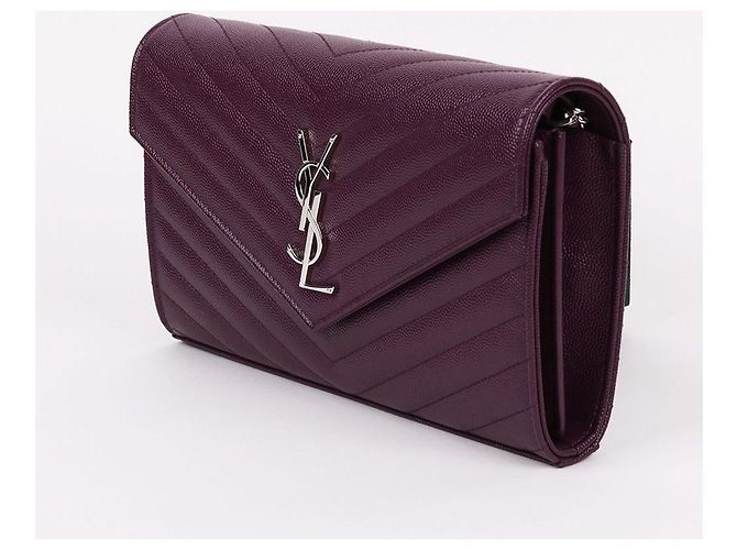 Saint Laurent Borsa a tracolla WOC a bustina viola Porpora - vista 4