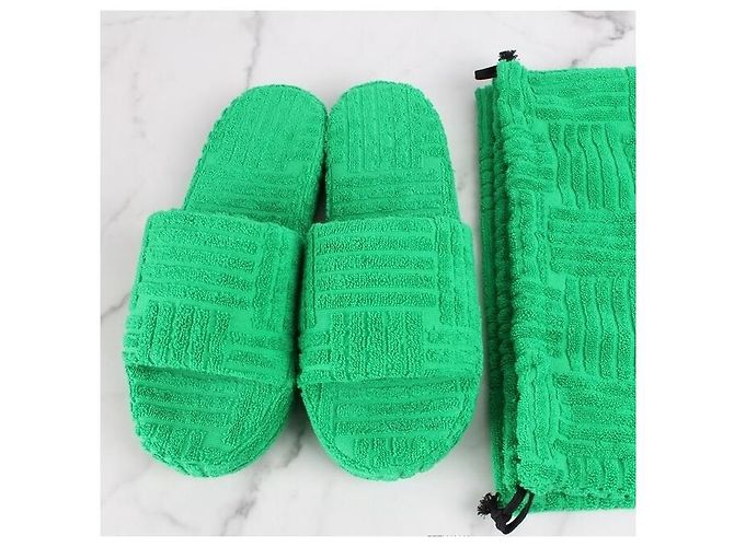 Bottega Veneta Sandali Slipper Terry Resort Verde - vista 2