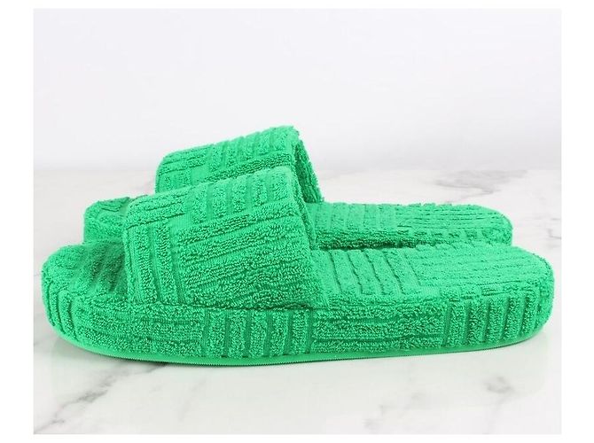 Bottega Veneta Sandali Slipper Terry Resort Verde - vista 4