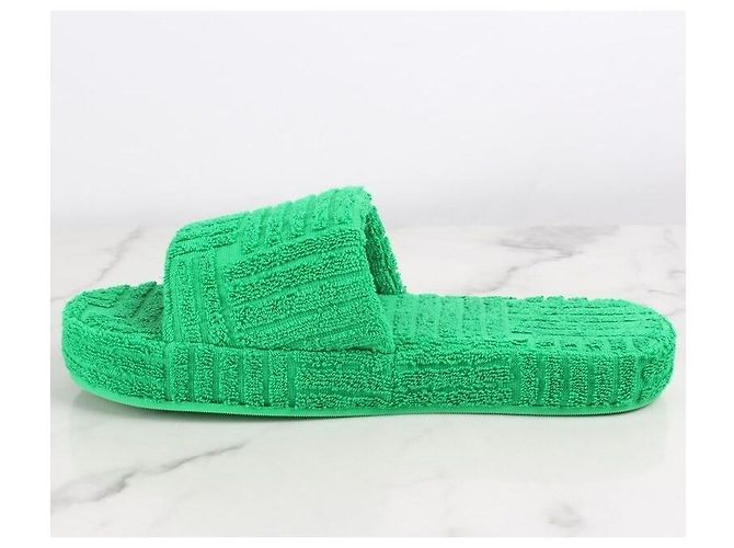 Bottega Veneta Sandali Slipper Terry Resort Verde - vista 5